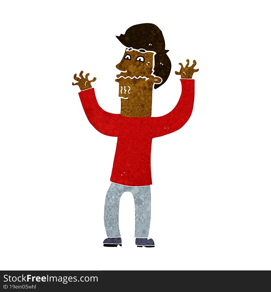 cartoon nervous man