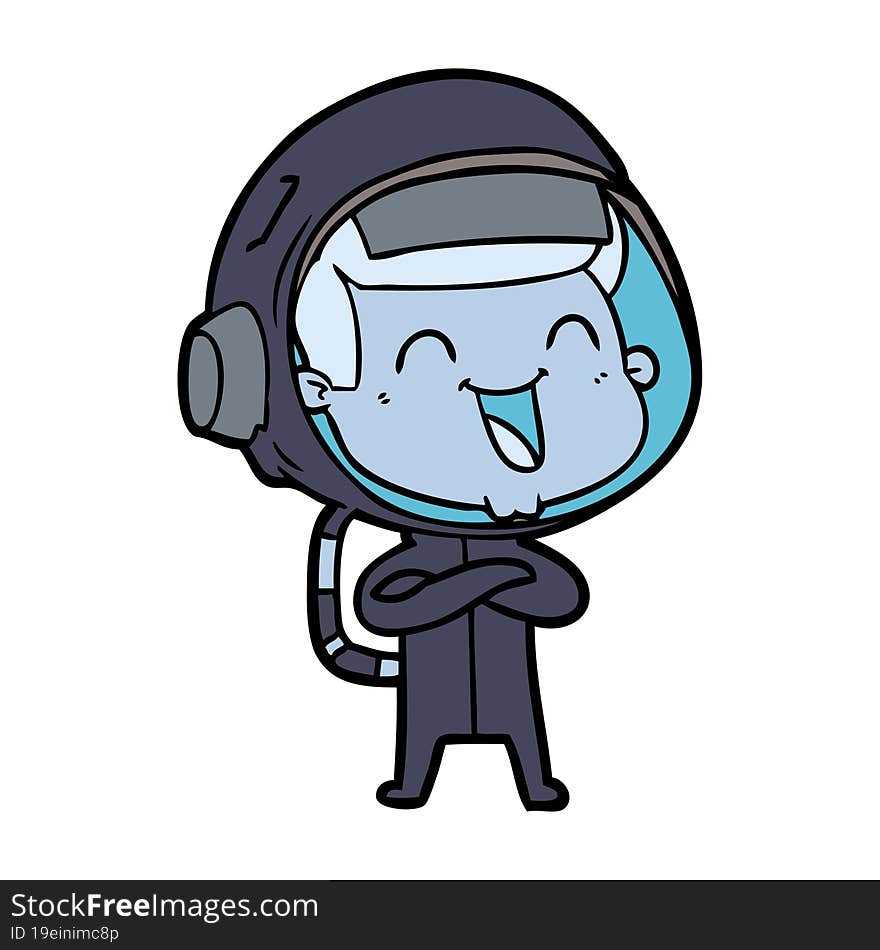 happy cartoon astronaut. happy cartoon astronaut