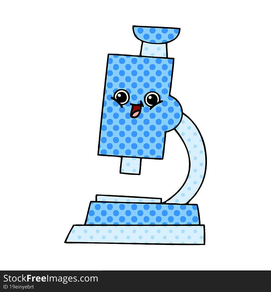 comic book style cartoon microscope