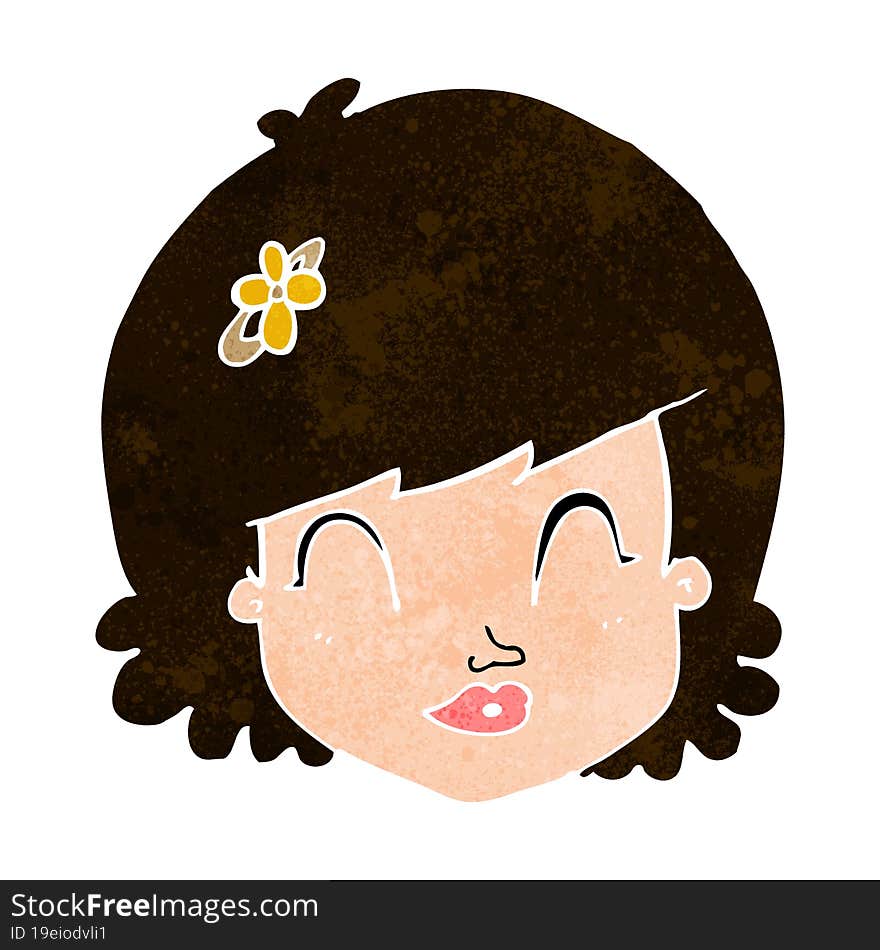 Cartoon Happy Female Face