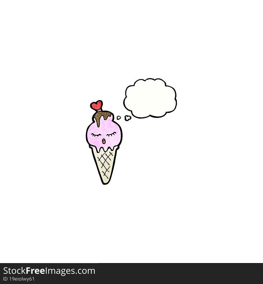 Ice Cream Cone Cartoon Character