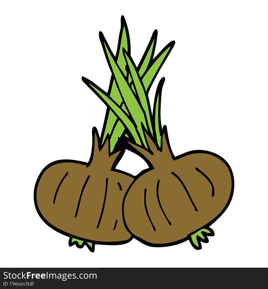 cartoon doodle brown onions