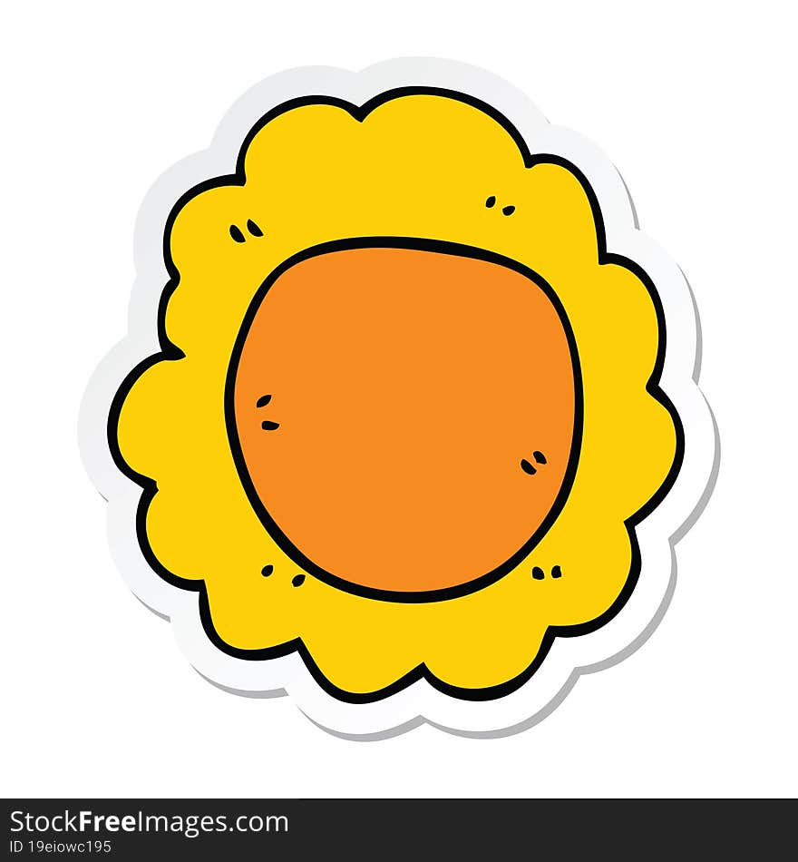 sticker of a cartoon flower