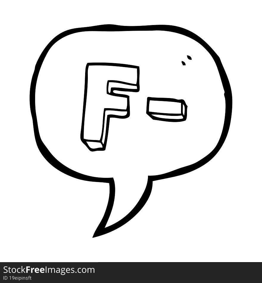 Speech Bubble Cartoon F Grade