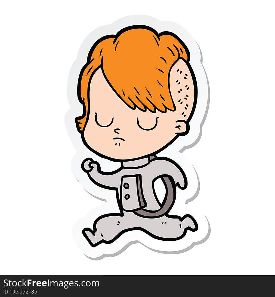 sticker of a cartoon woman