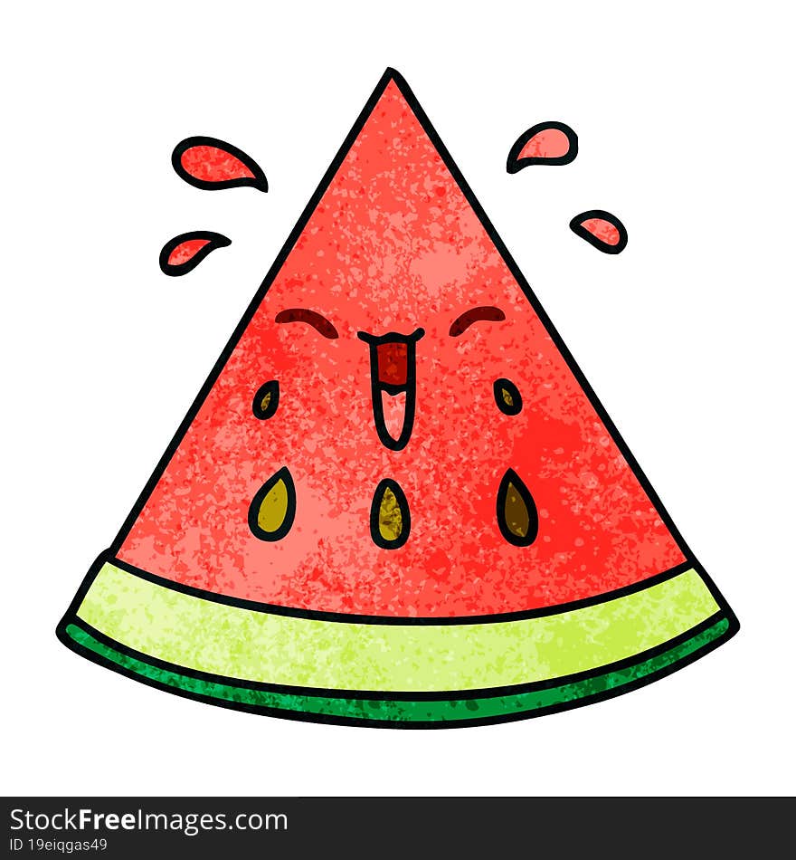 quirky hand drawn cartoon watermelon