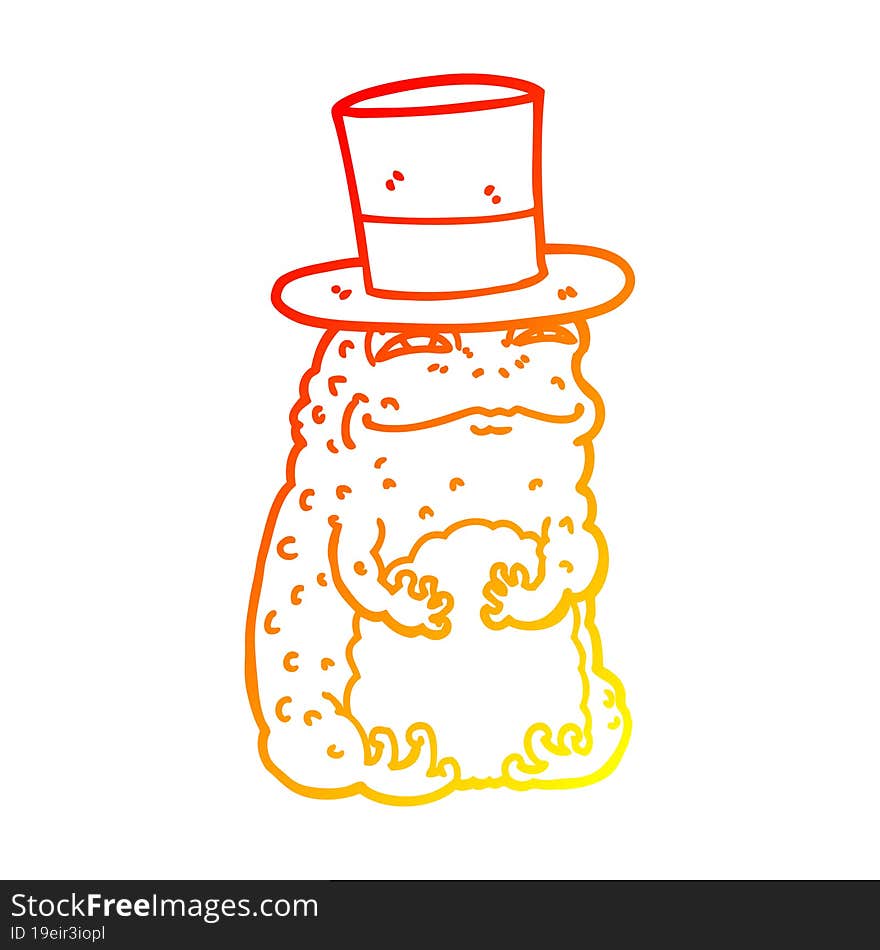 Warm Gradient Line Drawing Cartoon Rich Toad