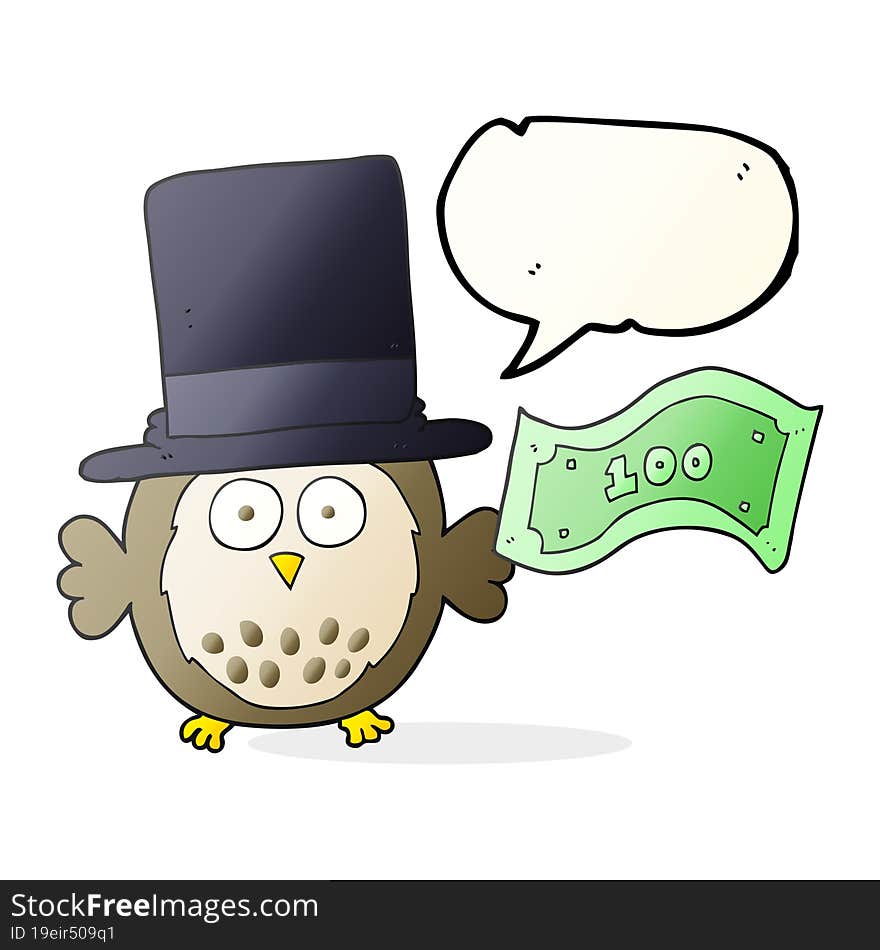 speech bubble cartoon rich owl