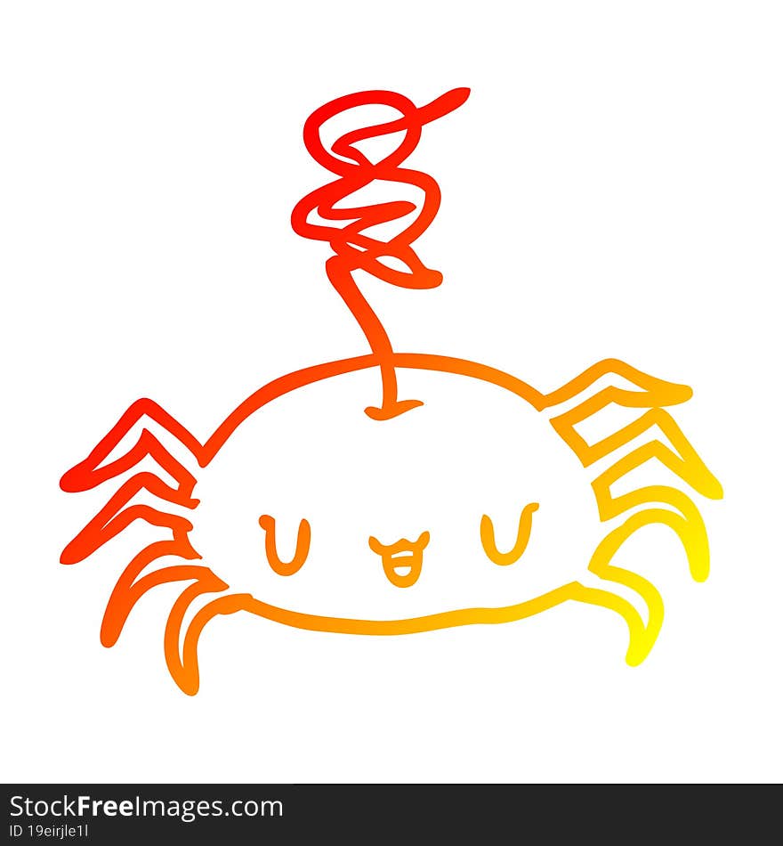 warm gradient line drawing halloween spider