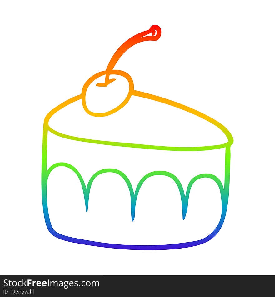 rainbow gradient line drawing tasty dessert