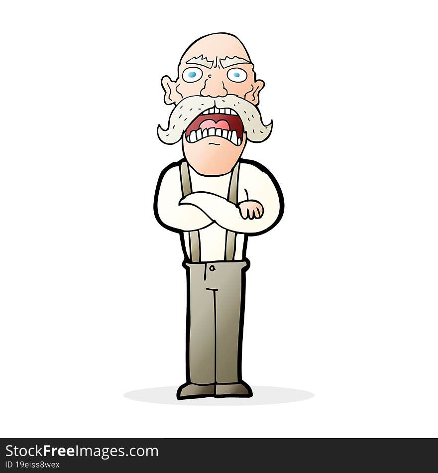 cartoon shocked old man