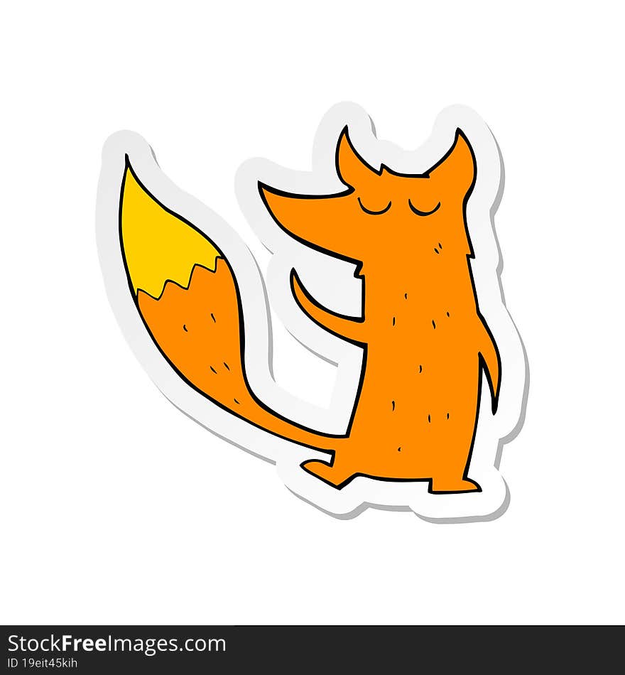 Sticker Of A Cartoon Fox