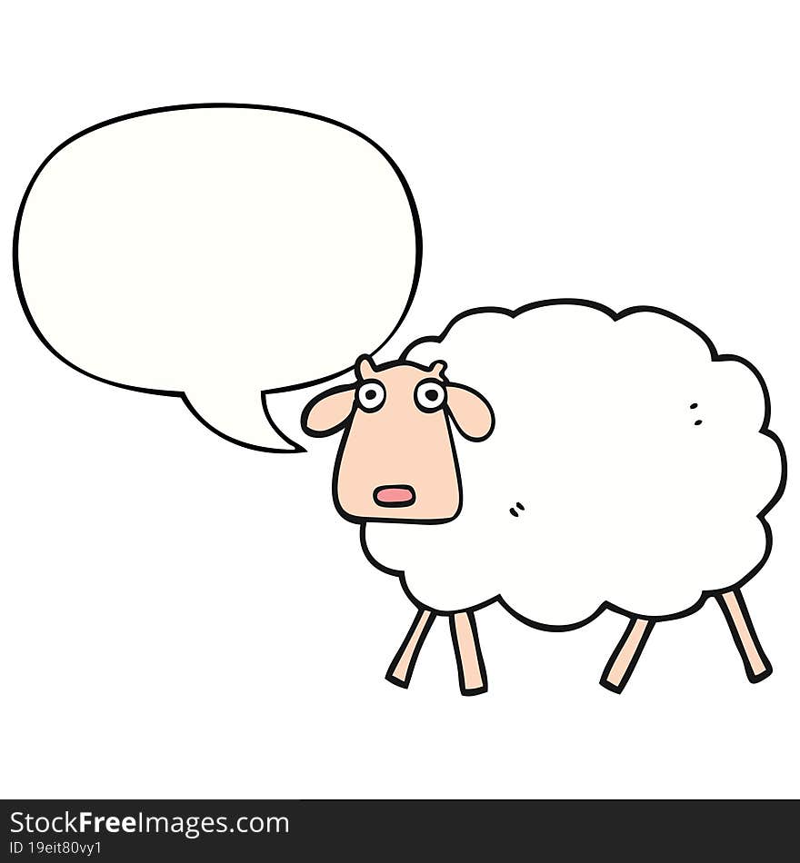 Cartoon Sheep And Speech Bubble