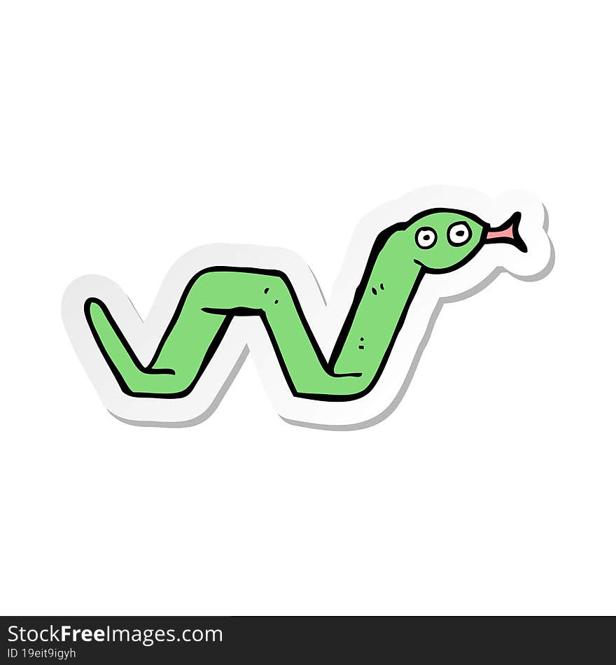 sticker of a funny cartoon snake