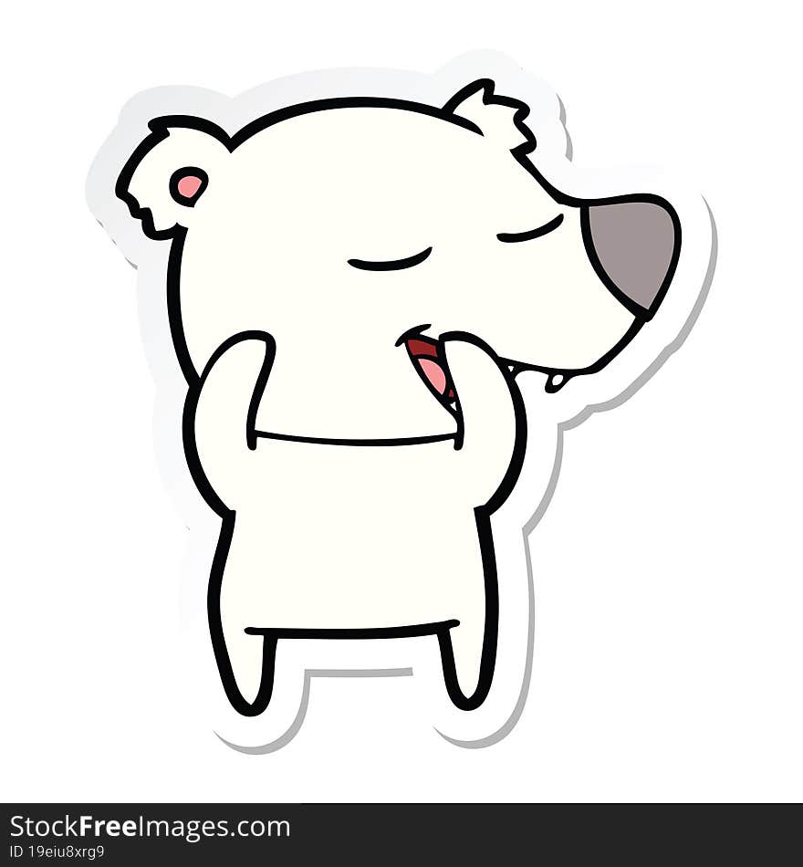 sticker of a cartoon polar bear