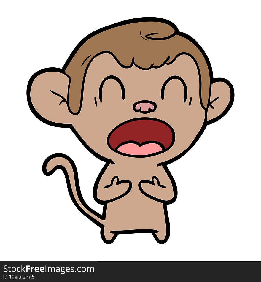 shouting cartoon monkey. shouting cartoon monkey