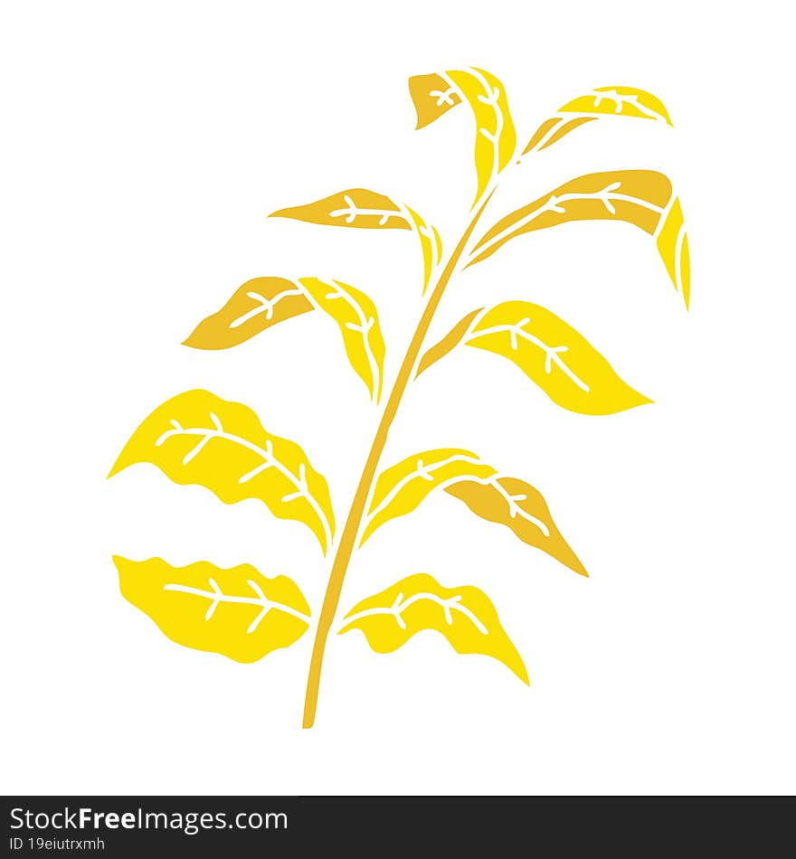 quirky hand drawn cartoon corn leaves