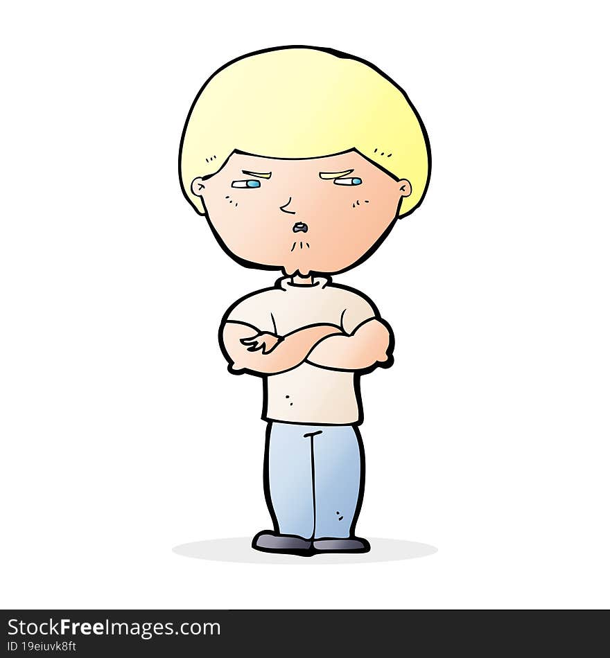 Cartoon Grumpy Man