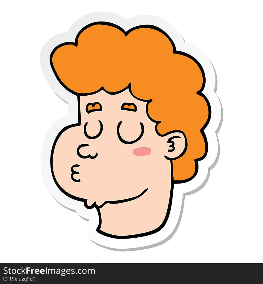 sticker of a cartoon male face