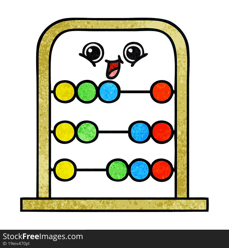 retro grunge texture cartoon of a abacus