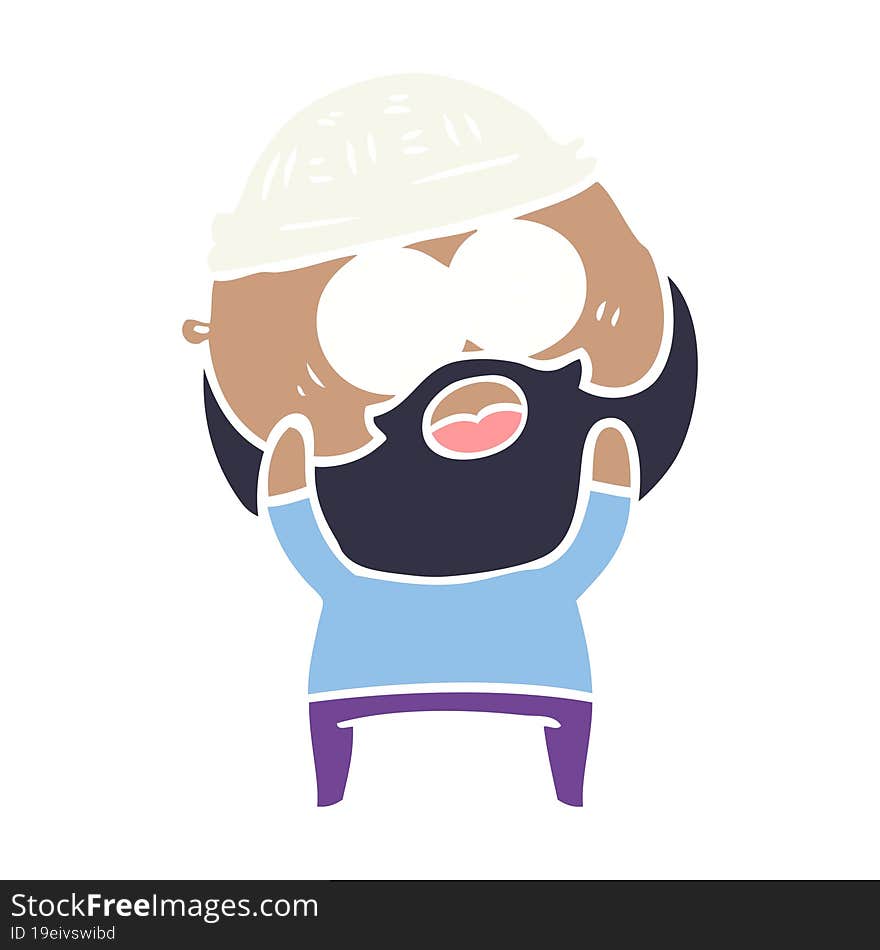 flat color style cartoon bearded man