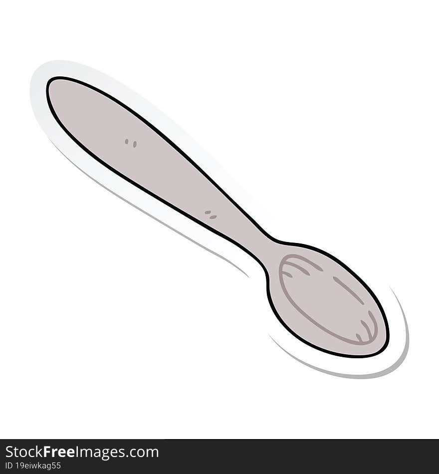 Sticker Of A Quirky Hand Drawn Cartoon Spoon