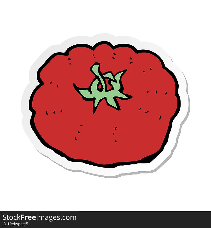 sticker of a cartoon tomato