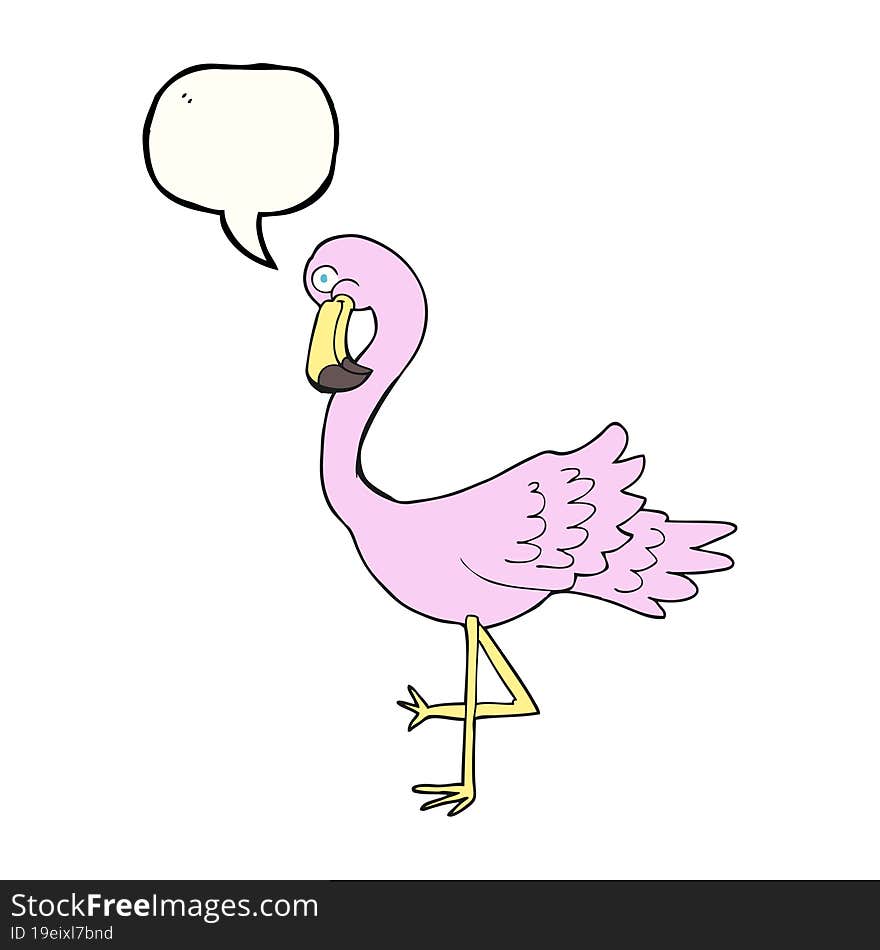 speech bubble cartoon flamingo