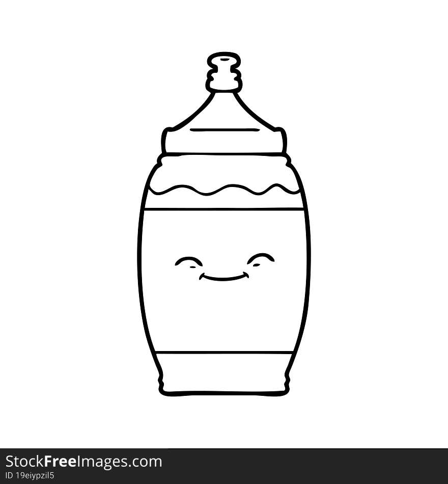 cartoon happy water bottle. cartoon happy water bottle