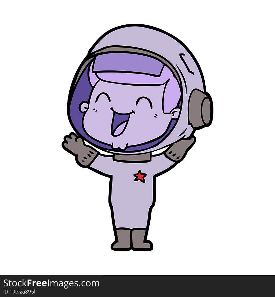 happy cartoon astronaut. happy cartoon astronaut