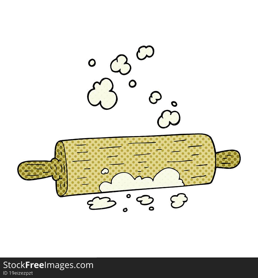 freehand drawn cartoon rolling pin