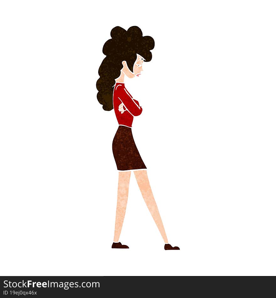 cartoon annoyed woman