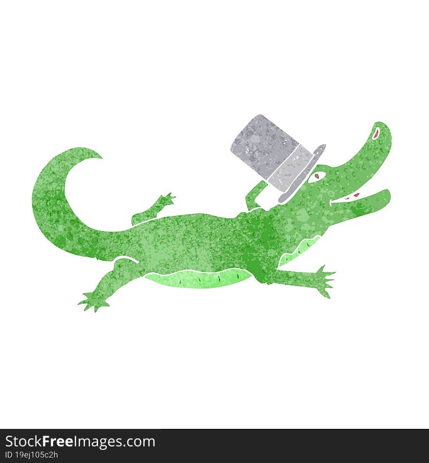 cartoon crocodile in top hat