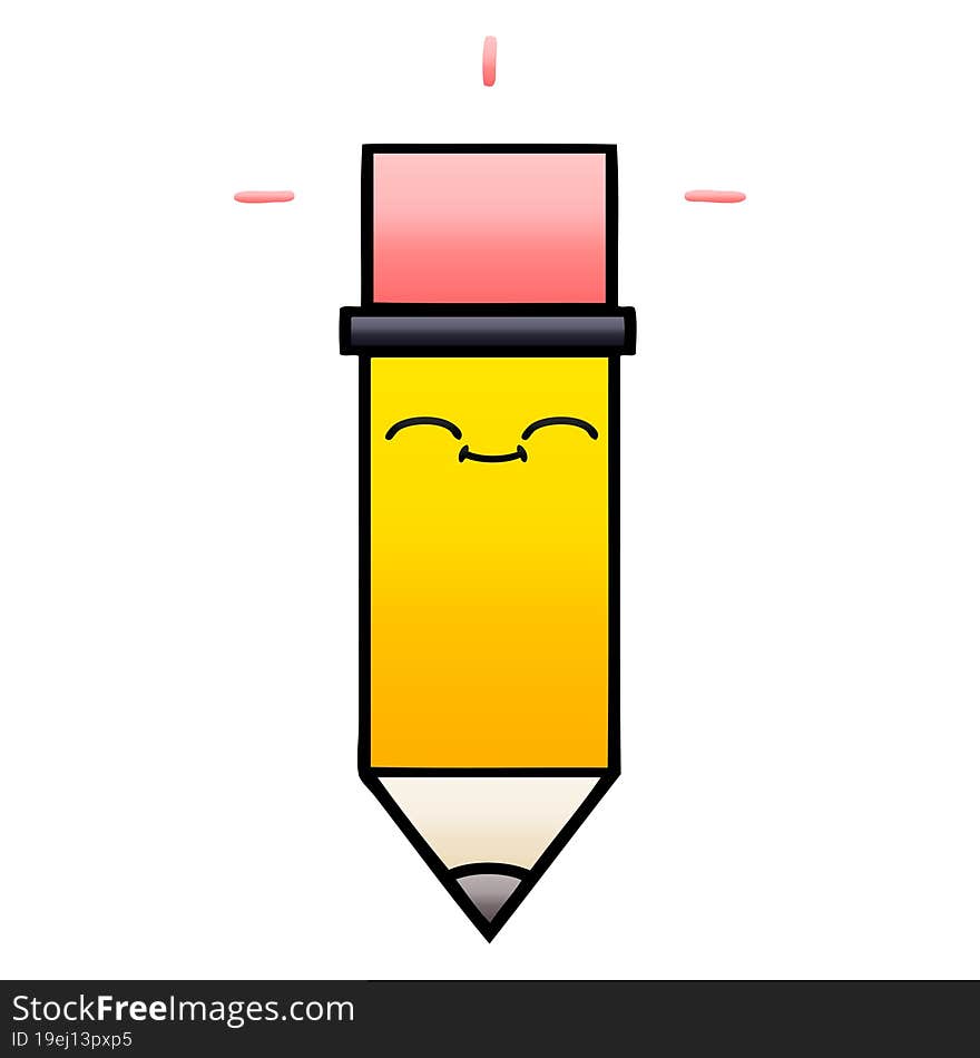 gradient shaded cartoon of a pencil