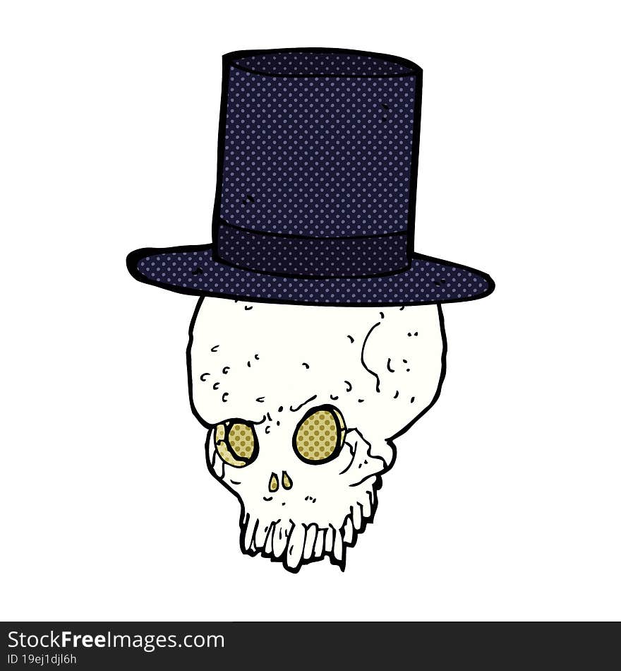 Cartoon Skull In Top Hat