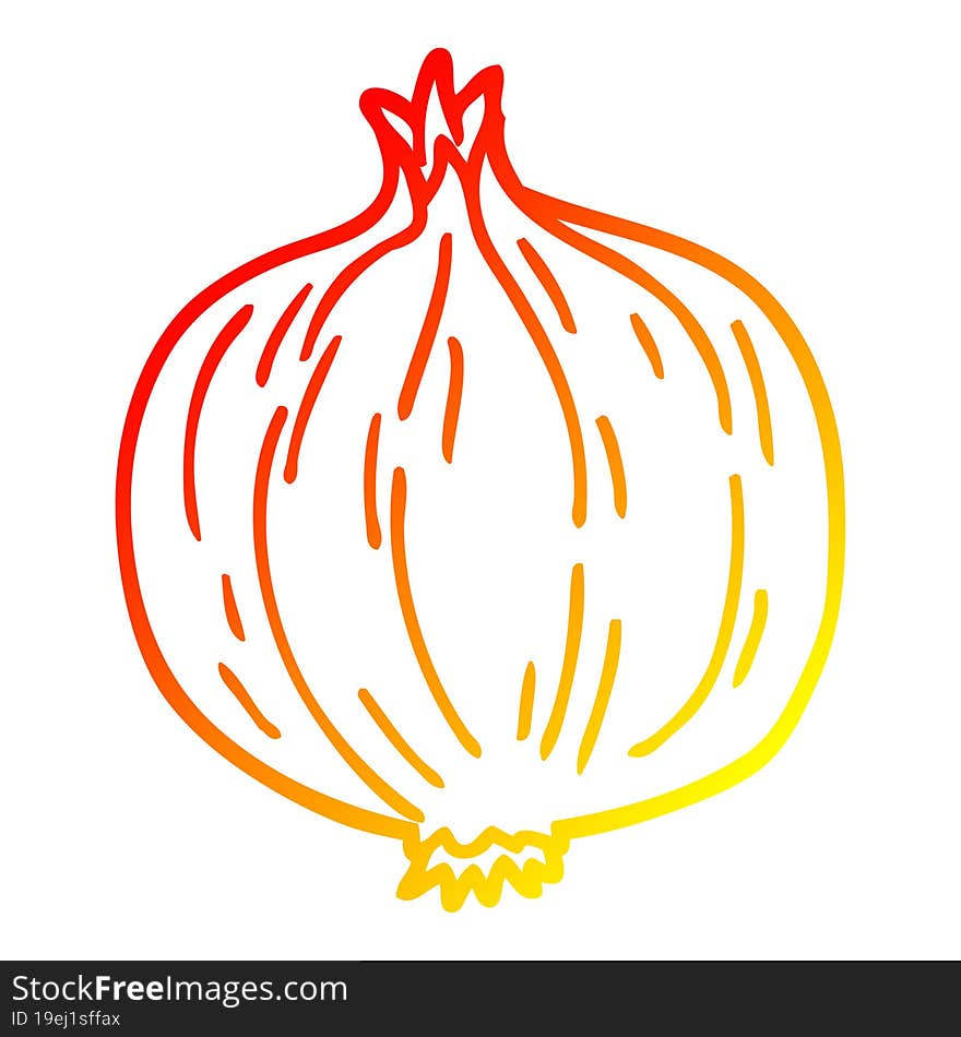 warm gradient line drawing cartoon onion