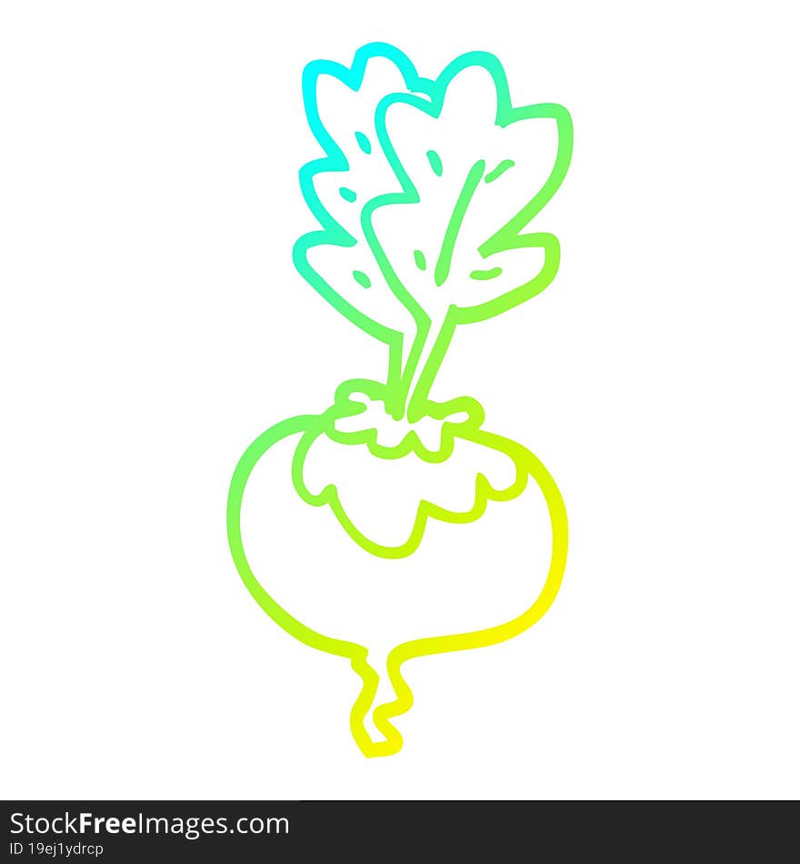 cold gradient line drawing cartoon beetroot