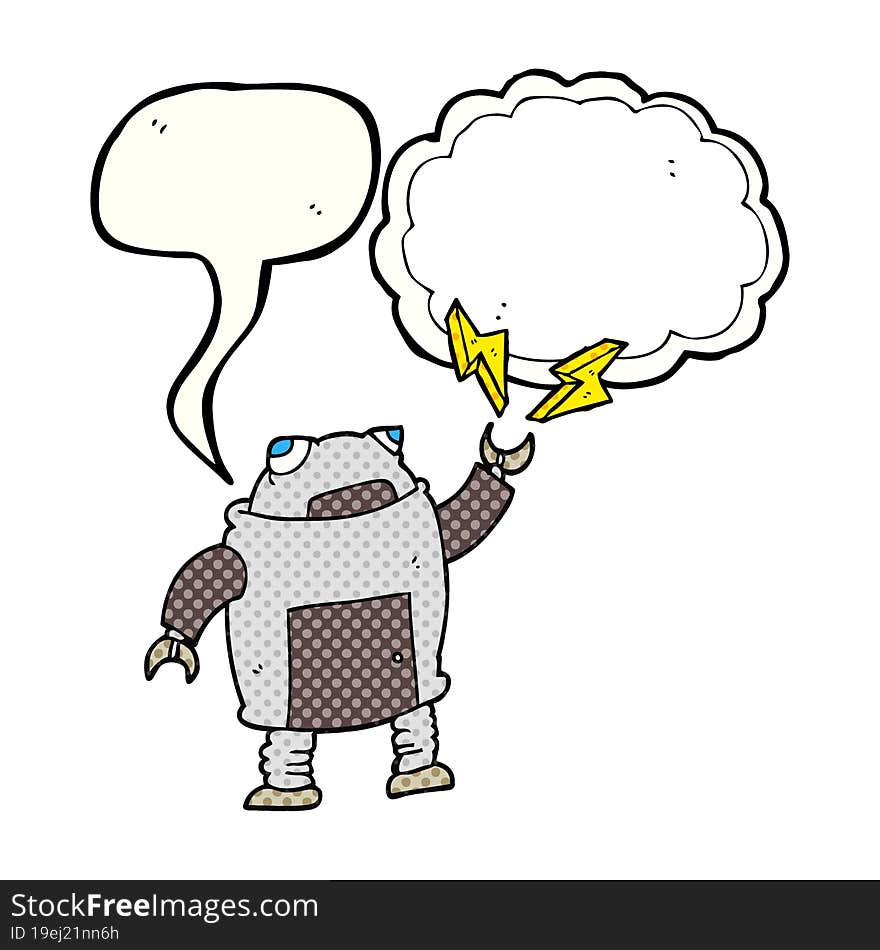 comic book speech bubble cartoon robot