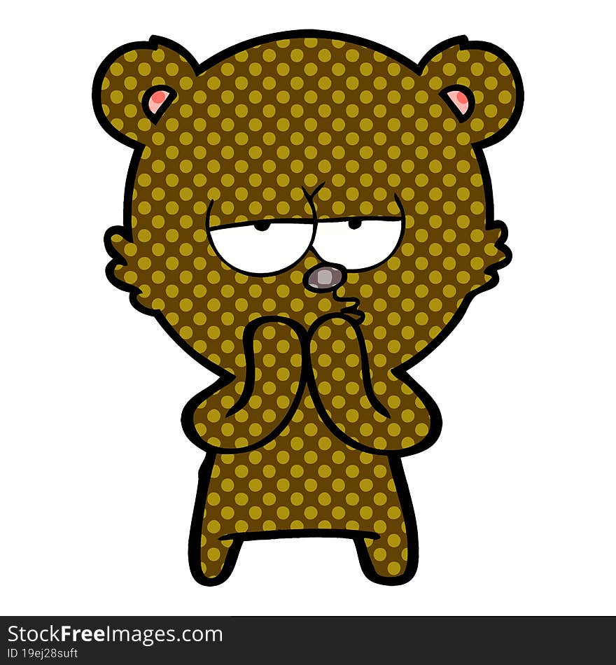 bored bear cartoon. bored bear cartoon