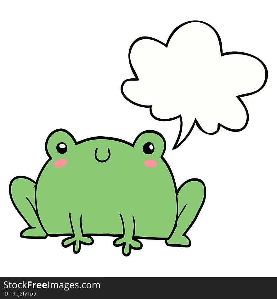 cartoon frog with speech bubble. cartoon frog with speech bubble