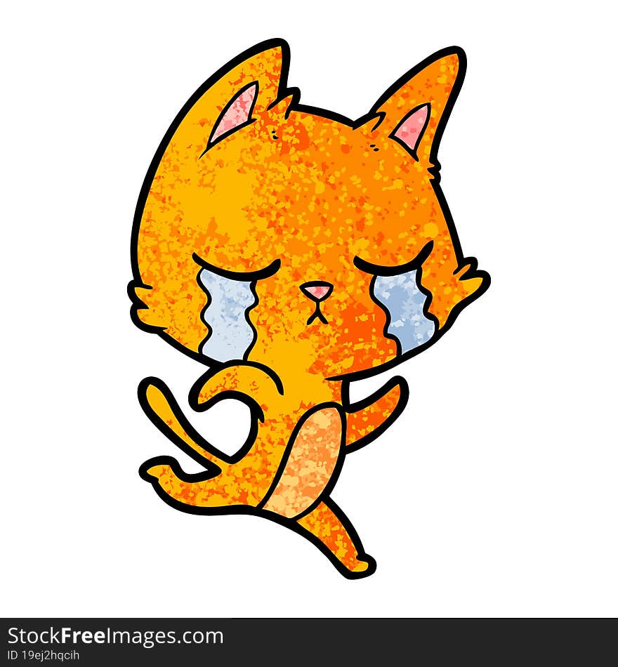 crying cartoon cat. crying cartoon cat