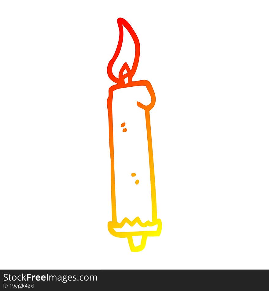 warm gradient line drawing cartoon birthday candle