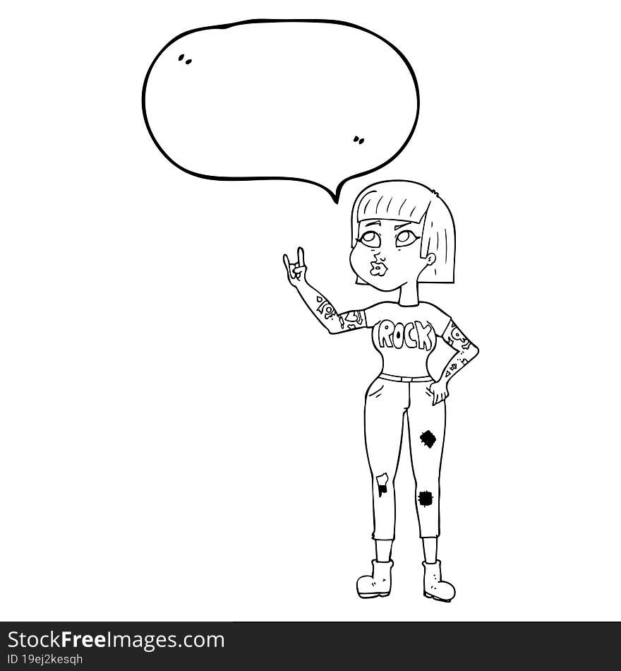 speech bubble cartoon rock girl