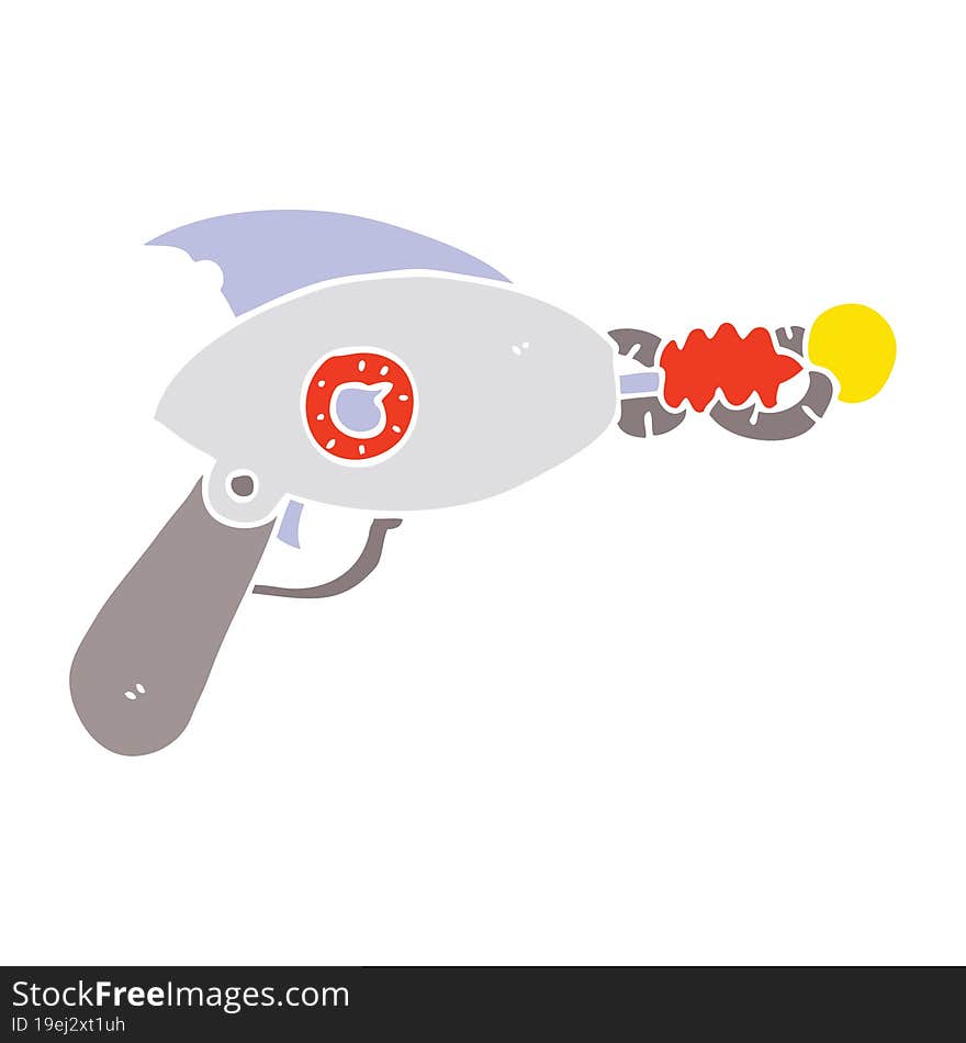 Flat Color Style Cartoon Ray Gun