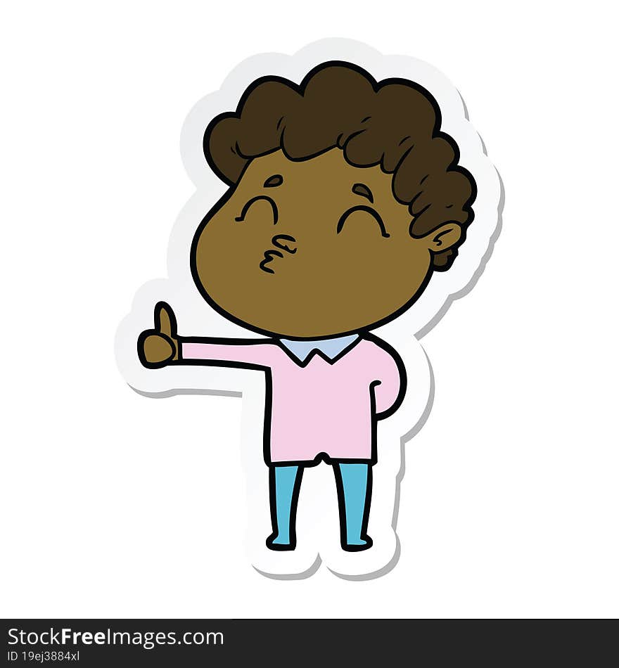 sticker of a cartoon man pouting