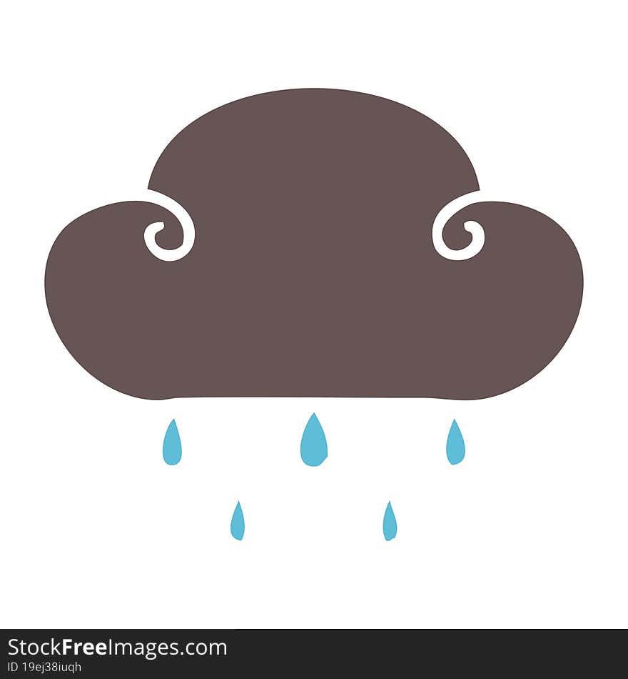 hand drawn quirky cartoon rain cloud. hand drawn quirky cartoon rain cloud