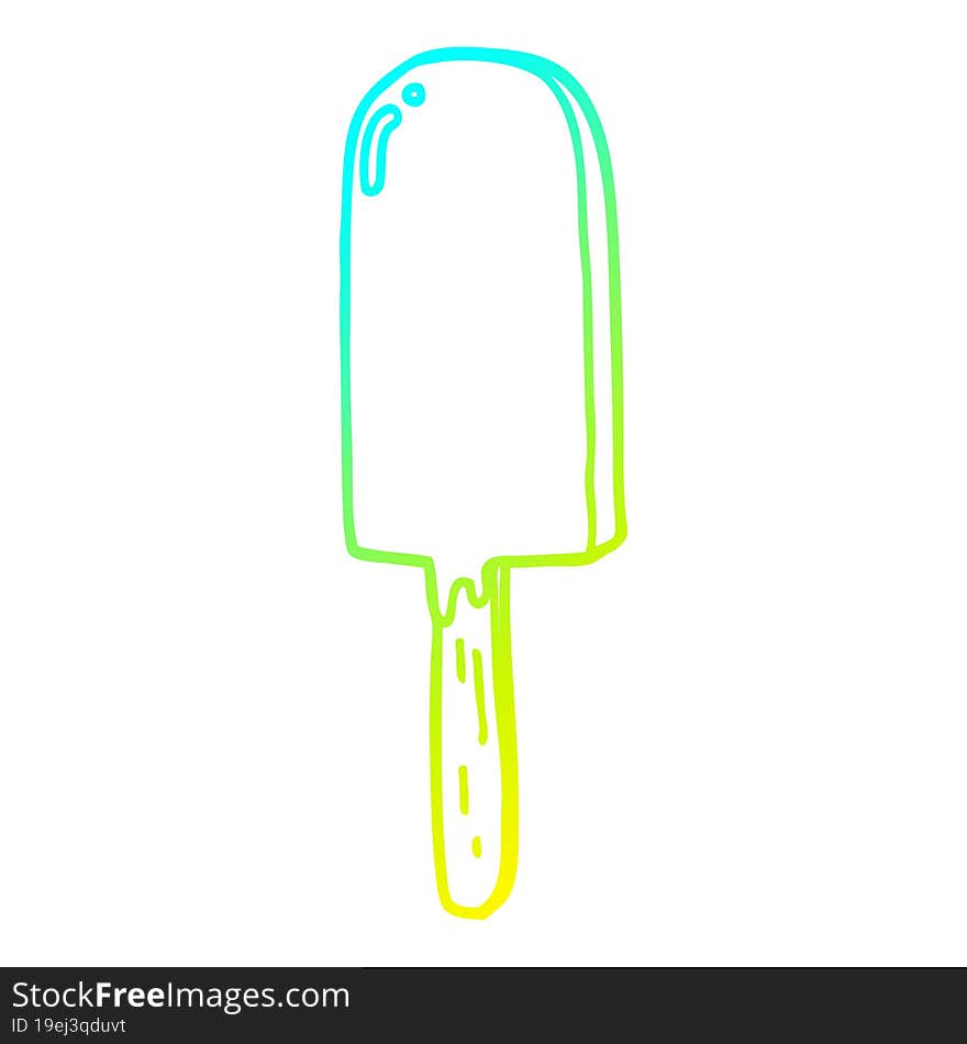 cold gradient line drawing cartoon lollipop