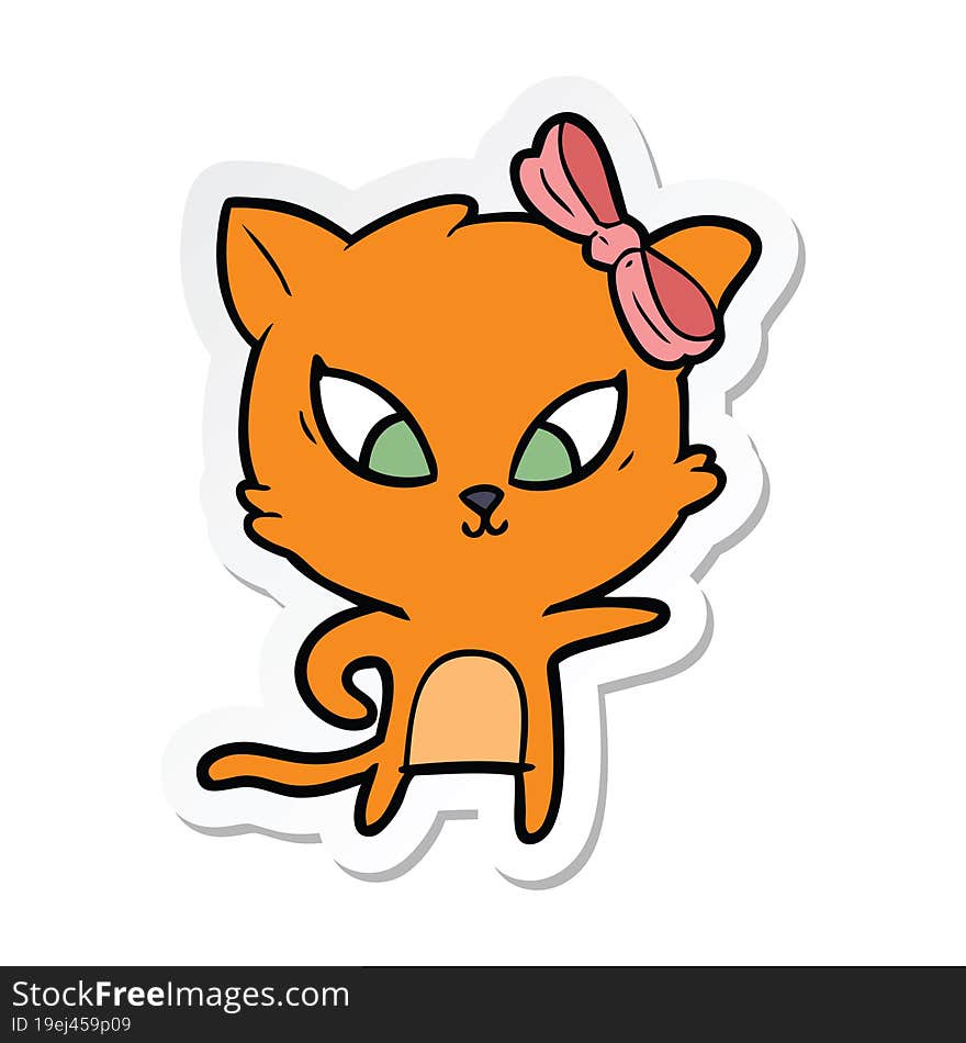 sticker of a cartoon cat