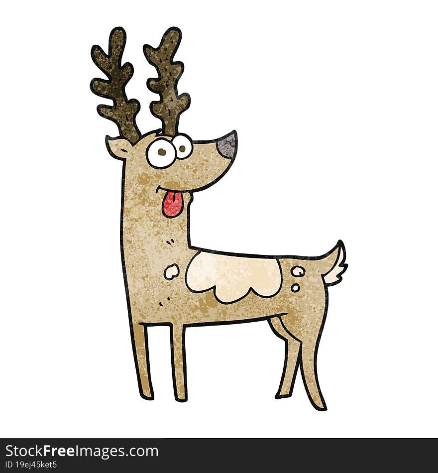 freehand textured cartoon reindeer