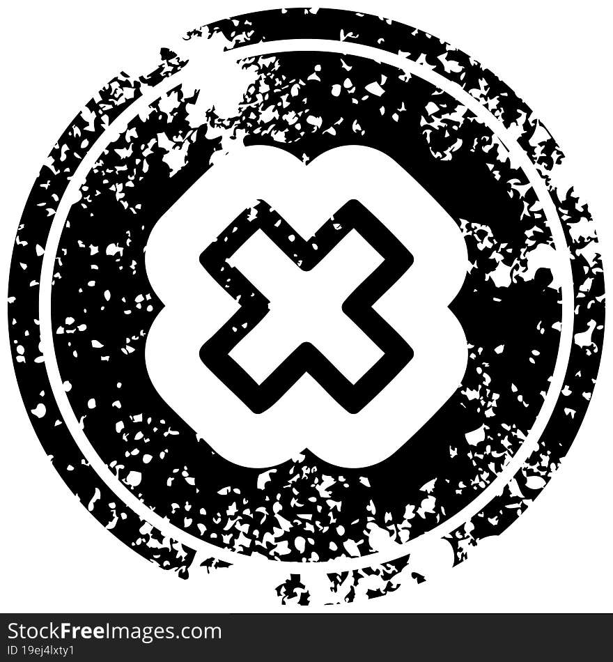 multiplication sign distressed icon